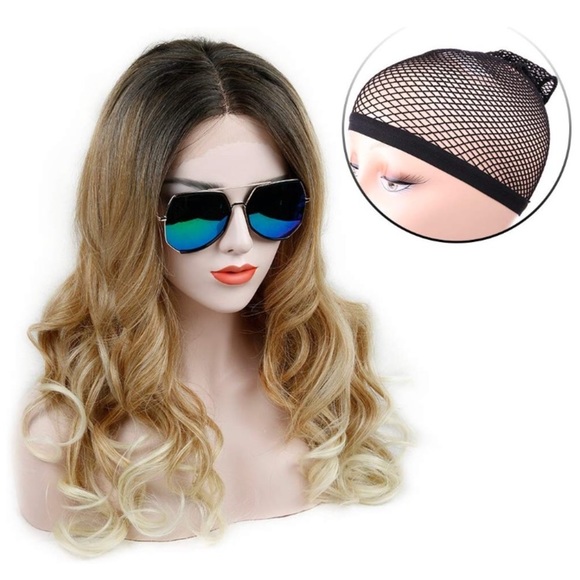 TAMI 26” 3 TONE CURLY OMBRÉ LACE-FRONT WIG ✨ NWT*